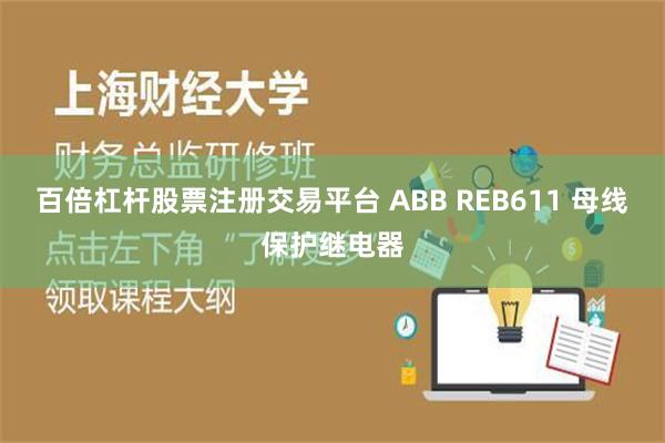 百倍杠杆股票注册交易平台 ABB REB611 母线保护继电器