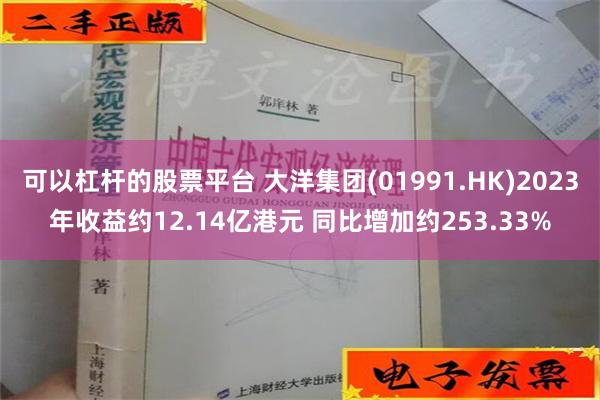 可以杠杆的股票平台 大洋集团(01991.HK)2023年收益约12.14亿港元 同比增加约253.33%