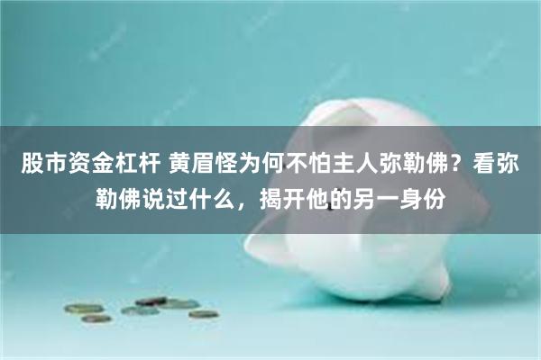 股市资金杠杆 黄眉怪为何不怕主人弥勒佛？看弥勒佛说过什么，揭开他的另一身份