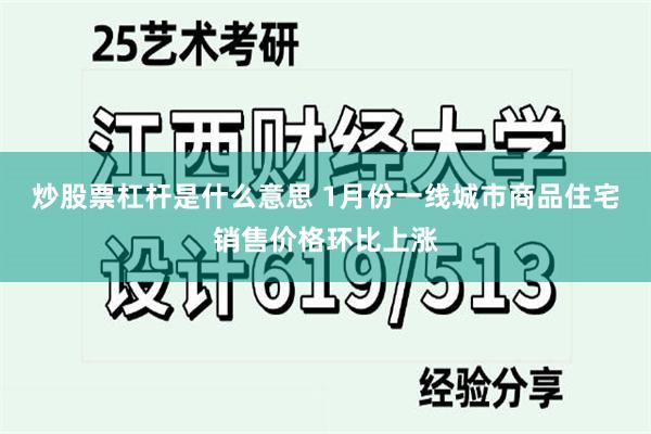 炒股票杠杆是什么意思 1月份一线城市商品住宅销售价格环比上涨